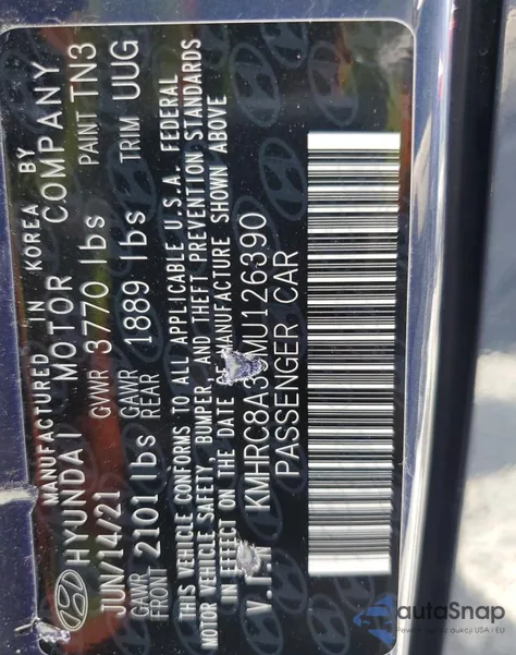 2021 Hyundai Venue Sel from USA, damaged, VIN KMHRC8A39MU126390